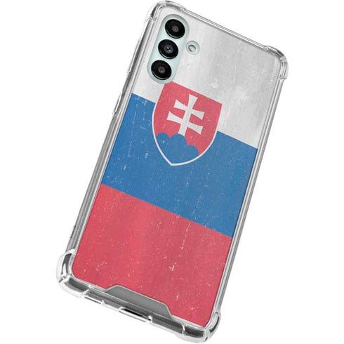 Slovakia Flag Distressed Galaxy A13 5G Clear Case